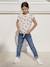 T-shirt fille imprimé noeud fantaisie manches courtes blanc+lavande+rose+rose mauve imprimé 16 - vertbaudet enfant 
