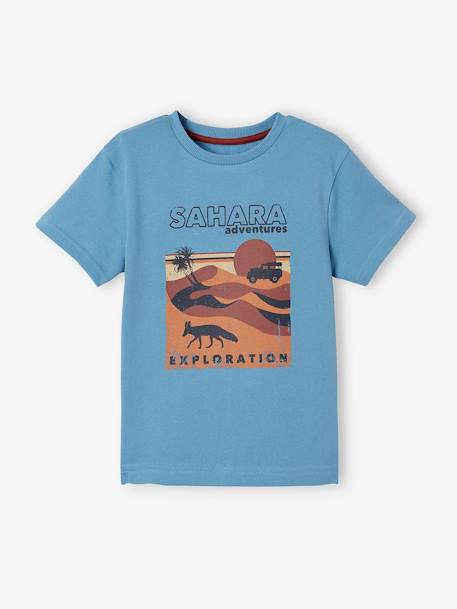 Tee-shirt motif sahara garçon manches courtes bleu clair 1 - vertbaudet enfant 