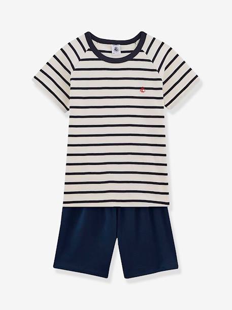 Pyjacourt à rayures petit garçon coton - rayé marine 1 - vertbaudet enfant 