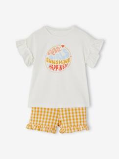 -Ensemble tee-shirt et short vichy fille