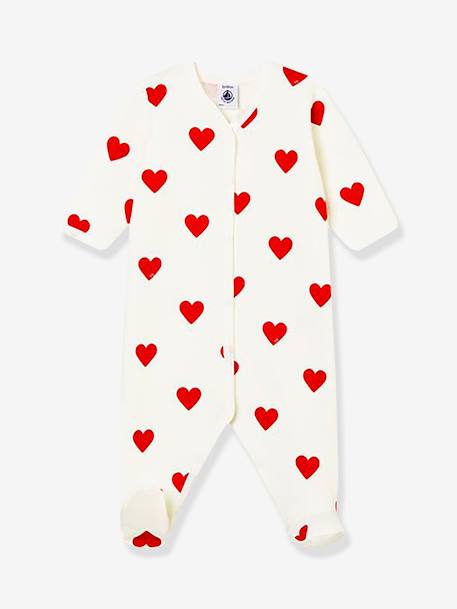 Dors-bien bébé coeurs en molleton PETIT BATEAU blanc imprimer coeur 3 - vertbaudet enfant 
