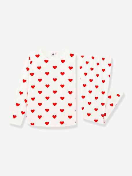Pyjama coeur fille manches longues en coton bio motif coeurs 1 - vertbaudet enfant 
