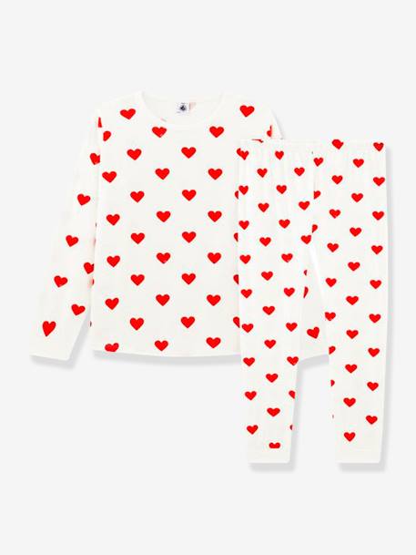 Pyjama coeur fille manches longues en coton bio motif coeurs 2 - vertbaudet enfant 
