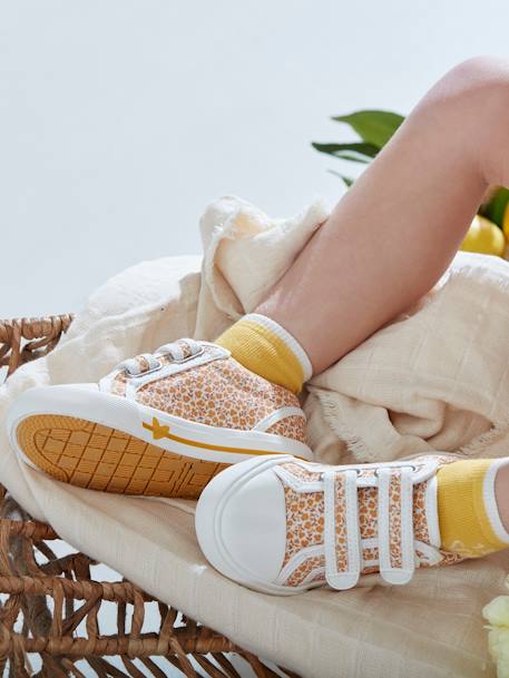 Baskets scratchées fille collection maternelle fleurs jaunes+rose fleuri 8 - vertbaudet enfant 