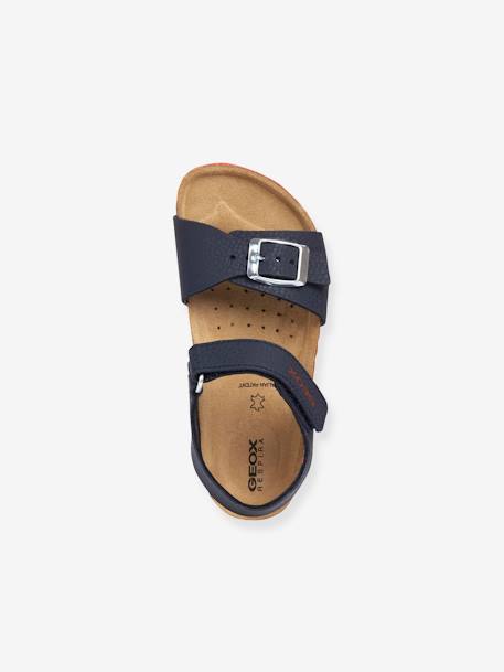 Sandales J GHITA BOY bleu+marron+NAVY RED 17 - vertbaudet enfant 