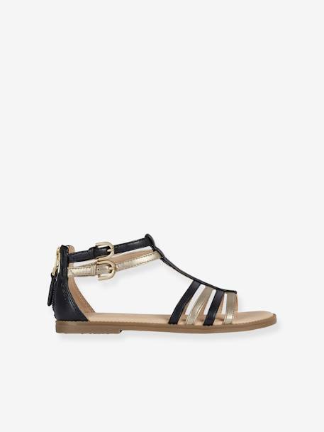 Sandales J SANDALE KARLY FILL BLACK PLATINIUM+CARAMEL 2 - vertbaudet enfant 