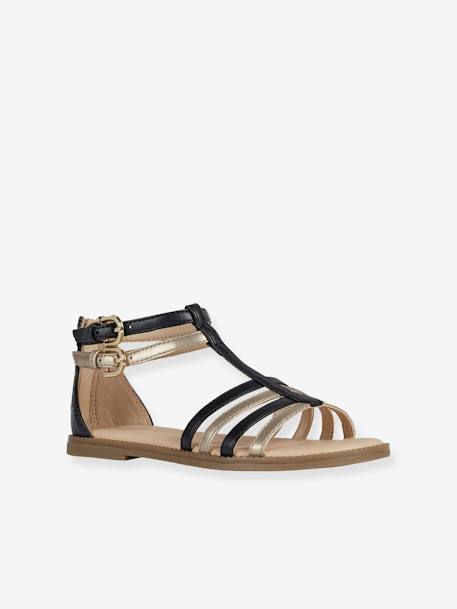 Sandales J SANDALE KARLY FILL BLACK PLATINIUM+CARAMEL 1 - vertbaudet enfant 