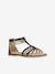 Sandales J SANDALE KARLY FILL BLACK PLATINIUM+CARAMEL 1 - vertbaudet enfant 
