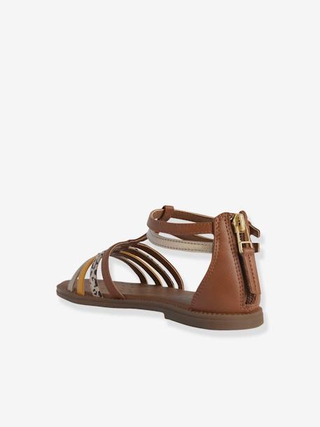 Sandales J SANDALE KARLY FILL BLACK PLATINIUM+CARAMEL 10 - vertbaudet enfant 