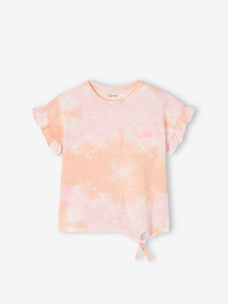 T-shirt effet 'dip dye' manches courtes volantées fille rose 3 - vertbaudet enfant 