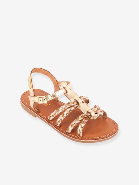 Sandales cuir fille Baia PAR M. BELARBI or/multi 3 - vertbaudet enfant 