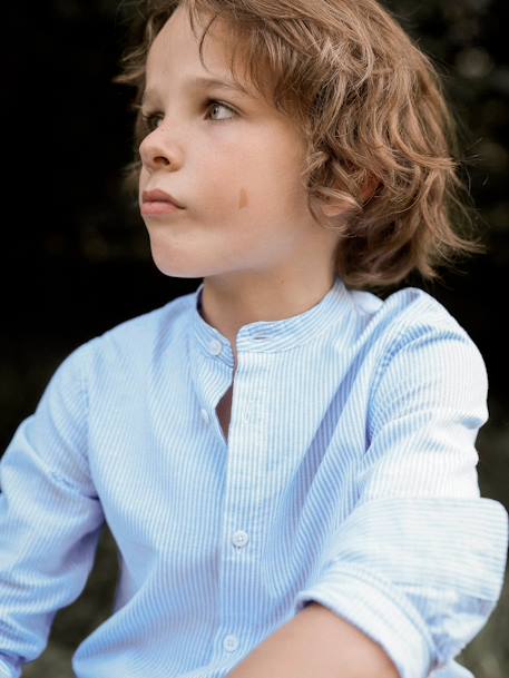 Chemise - Collection Fêtes et Mariages Rayé bleu/blanc 1 - vertbaudet enfant 