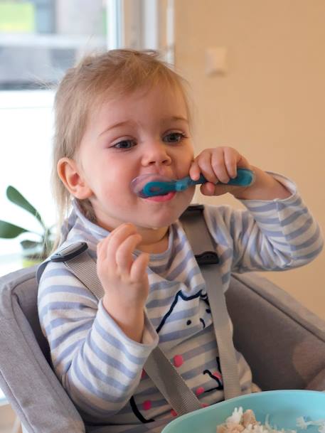 Assiette silicone avec ventouse bleu+rose+vert 4 - vertbaudet enfant 
