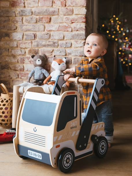 Chariot de marche Camion en bois FSC® beige 1 - vertbaudet enfant 