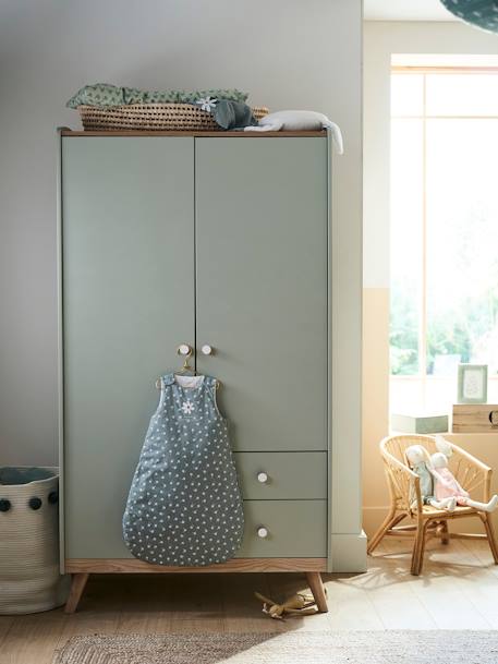 Armoire 2 portes CONFETTI blanc+Vert 12 - vertbaudet enfant 