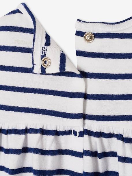 Robe bébé en jersey BASICS bleu royal rayé+rose+vanille 4 - vertbaudet enfant 