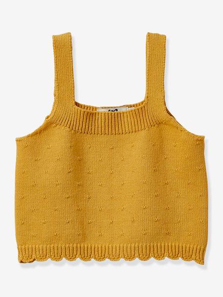 Pull Fille caraco CYRILLUS Jaune ocre 1 - vertbaudet enfant 