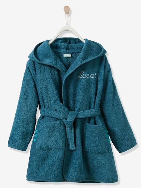 Peignoir enfant Dinosaure personnalisable bleu+camel 7 - vertbaudet enfant 