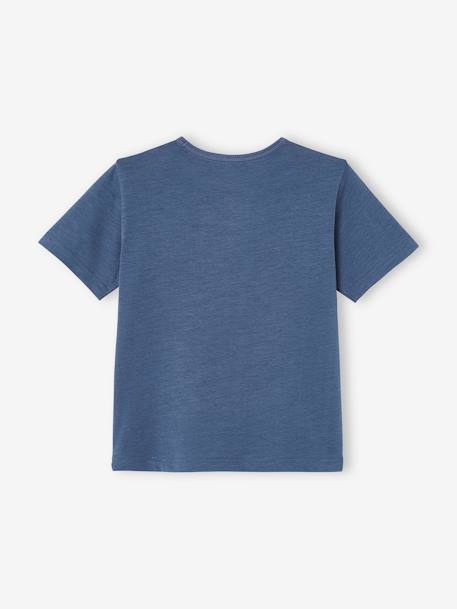 Tee-shirt motif graphique garçon bleu ardoise foncé+kaki 2 - vertbaudet enfant 
