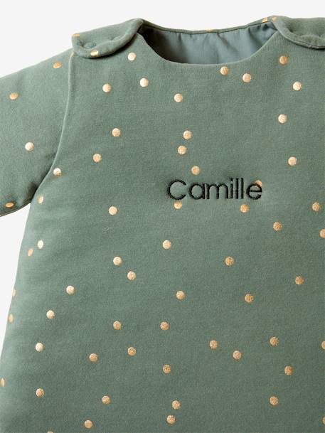 Gigoteuse hiver manches amovibles GREEN FOREST écru / pois doré+vert / pois dorés 6 - vertbaudet enfant 