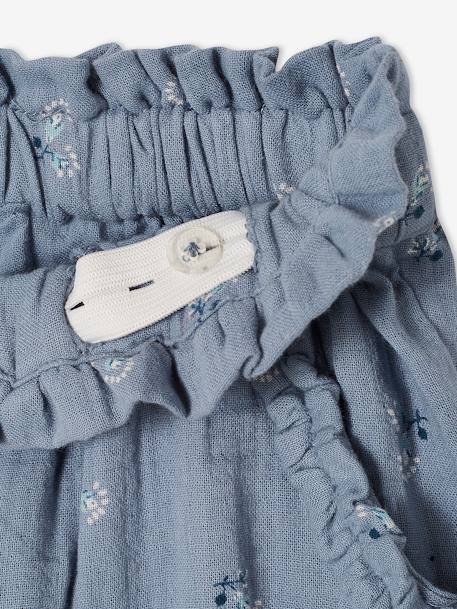 Pantacourt fille en gaze de coton anthracite+bleu+corail 10 - vertbaudet enfant 