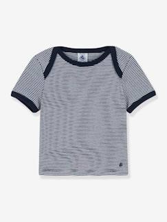 T-shirt rayé milleraies bébé manches courtes PETIT BATEAU en coton bio  - vertbaudet enfant