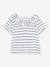 Blouse rayée bébé manches courtes en jersey blanc rayé marine 1 - vertbaudet enfant 