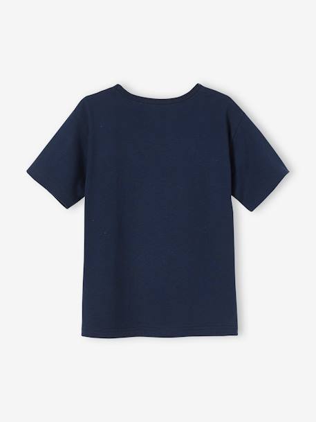 T-shirt motif graphique garçon dark bleu indigo+orange 2 - vertbaudet enfant 