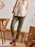Pantalon chino de grossesse en coton stretch Kaki 4 - vertbaudet enfant 