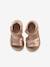 Sandales scratchées en cuir bébé cognac+rose metallise 10 - vertbaudet enfant 
