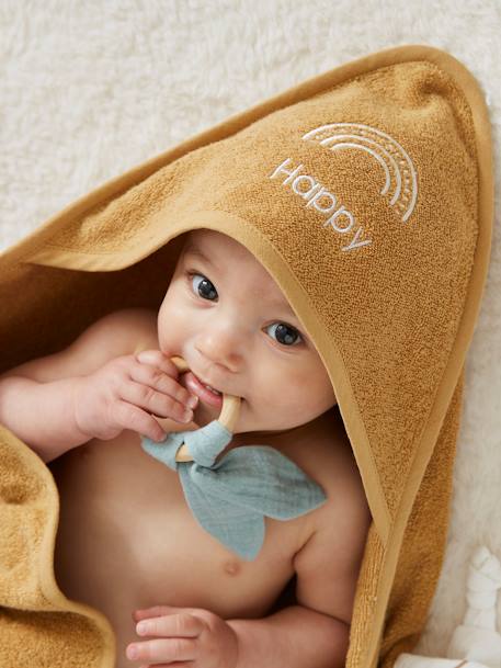 Idées cadeaux bébés et enfants-Bébé-Cape, peignoir de bain-Cape de bain personnalisable + gant de toilette