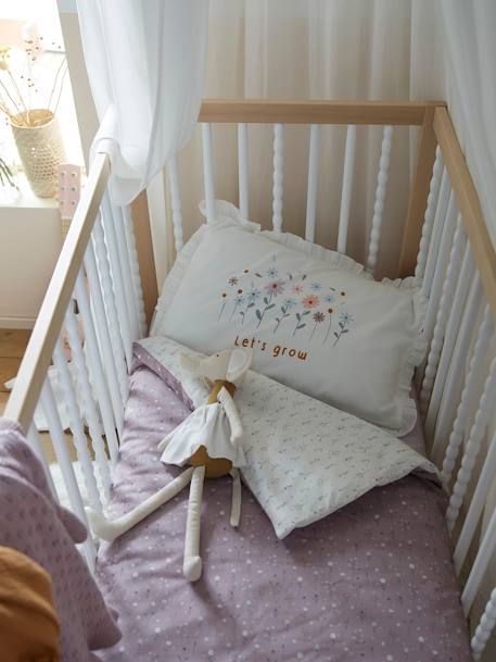 Housse de couette bébé réversible DOUCE PROVENCE écru / parme 4 - vertbaudet enfant 