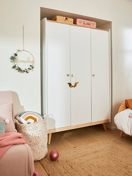 Armoire 3 portes CONFETTI BLANC/BOIS 3 - vertbaudet enfant 
