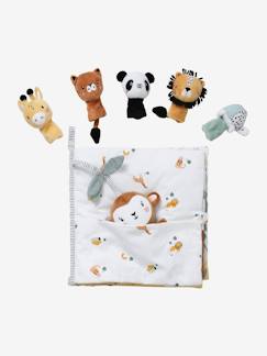 Jouet-Premier âge-Doudous et jouets en tissu-Livre d'éveil + peluches en velours TANZANIE