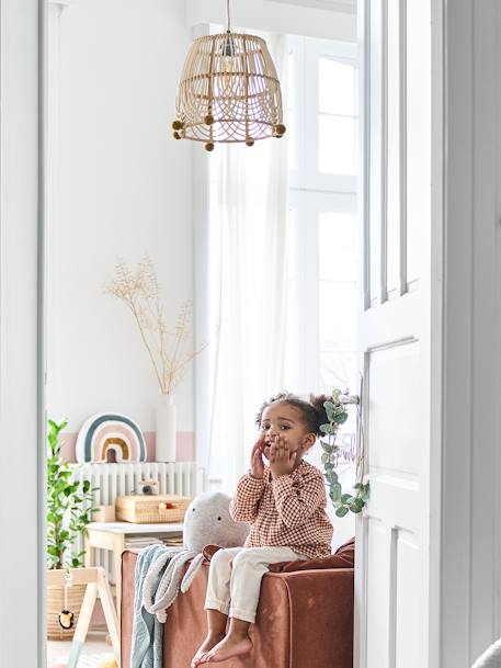 Abat-jour pour suspension pompons en rotin MARRON 4 - vertbaudet enfant 