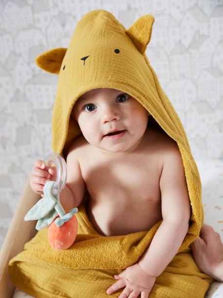 Bébé-Cape, peignoir de bain-Cape de bain gaze de coton et gant de toilette BIO*