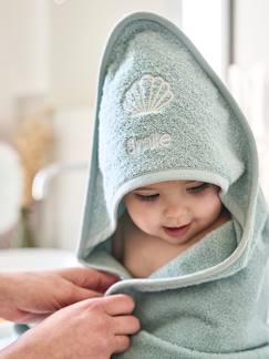 Idées cadeaux bébés et enfants-Linge de maison et décoration-Cape de bain personnalisable + gant de toilette