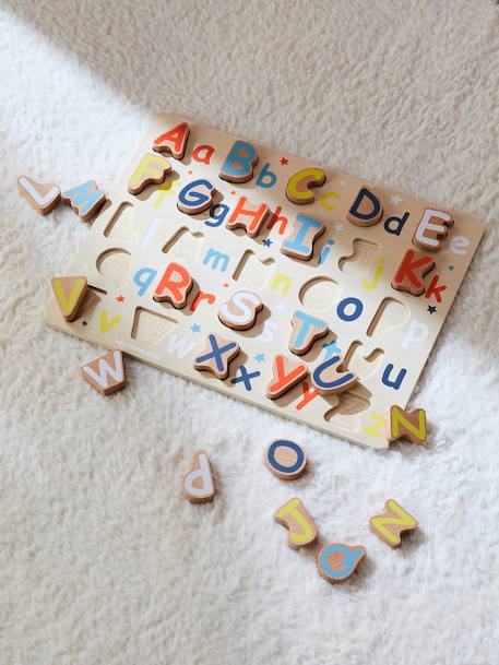 Puzzle alphabet majuscules/minuscules en bois FSC® Beige 4 - vertbaudet enfant 