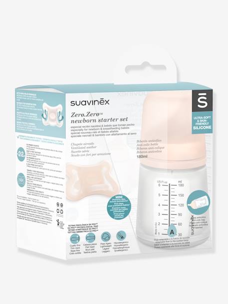 Set biberon Zero.Zero + sucette rose nude 1 - vertbaudet enfant 