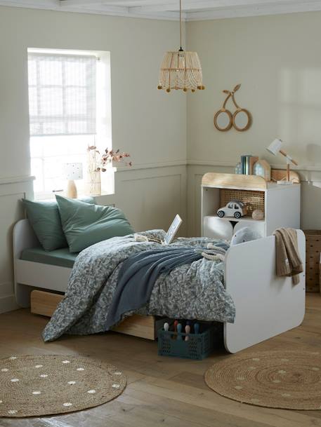 Lit bébé évolutif combiné 2 en 1 ECLIPSE BLANC / BOIS 4 - vertbaudet enfant 