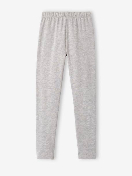 Lot de 2 leggings fille Basics anthracite+écru+gris chiné+noir+lot gris anthracite + bleu mar 19 - vertbaudet enfant 