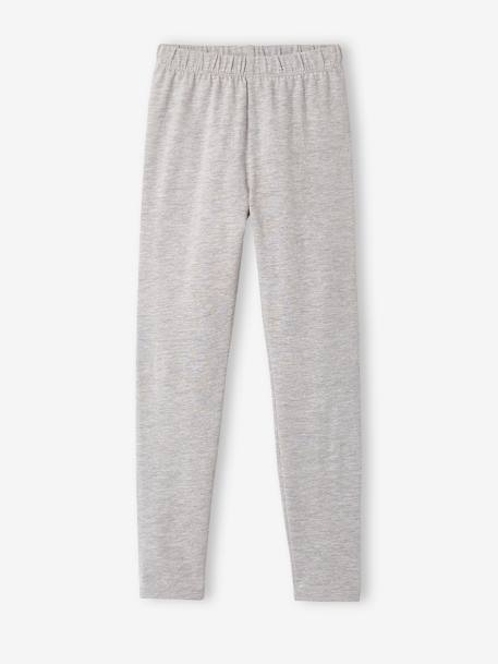 Lot de 2 leggings fille Basics anthracite+écru+gris chiné+noir+lot gris anthracite + bleu mar 14 - vertbaudet enfant 