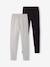 Lot de 2 leggings fille Basics anthracite+écru+gris chiné+noir+lot gris anthracite + bleu mar 11 - vertbaudet enfant 