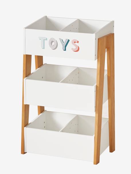 Etagère caisses à jouets Toys LIGNE RETRO BLANC / BOIS 2 - vertbaudet enfant 