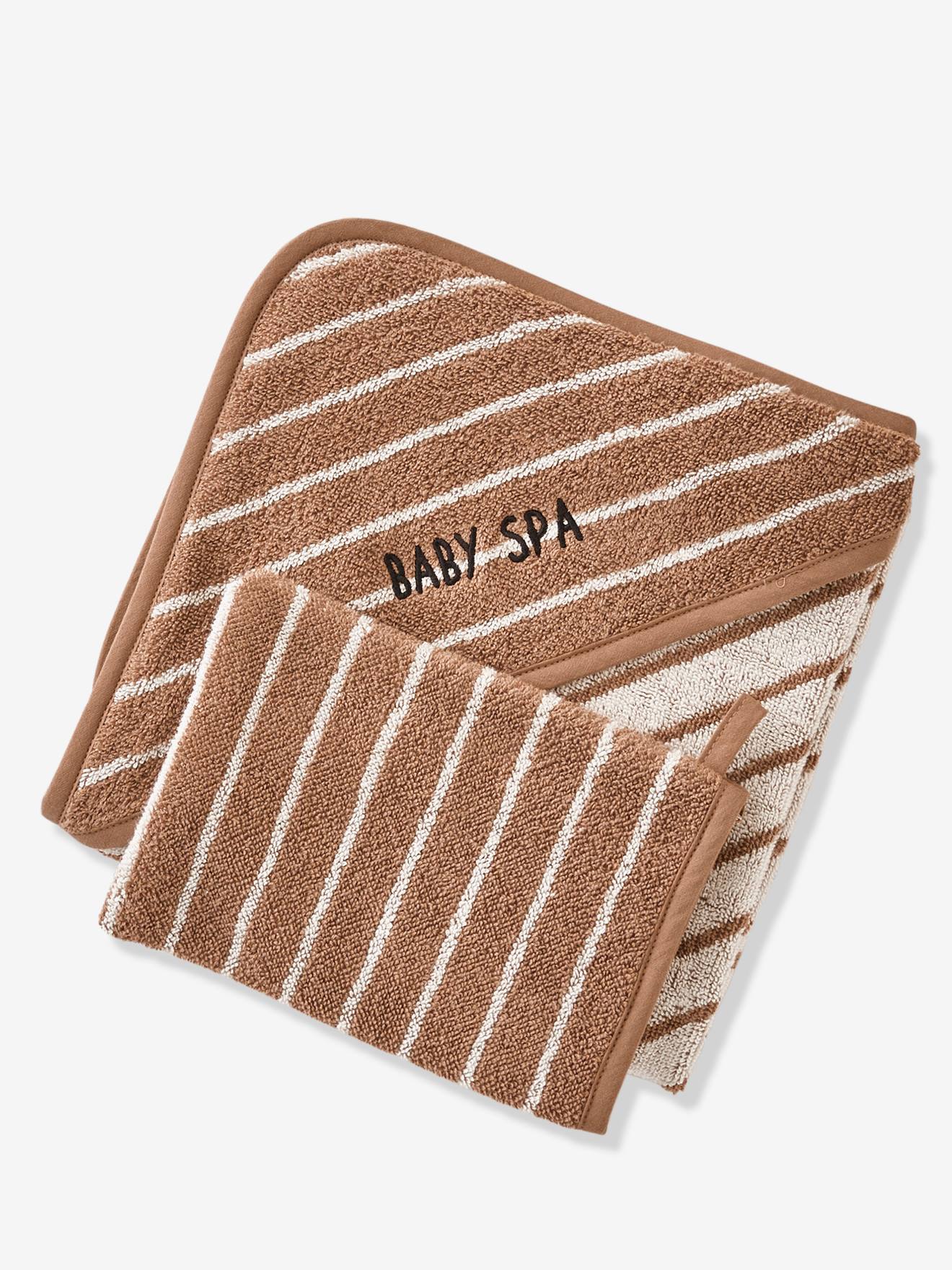 VERTBAUDET Cape De Bain Bébé Douce Provence - Éponge Coton Avec Capuche, Coffret Cadeau