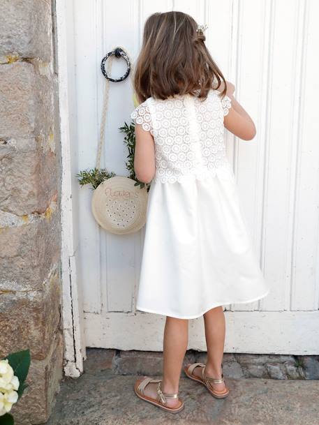 Robe de cérémonie effet 2 en 1 superposition en macramé fille ivoire+rose nude 8 - vertbaudet enfant 