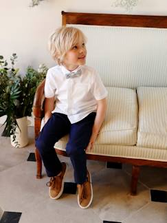 Pantalon chino garçon en coton/lin  - vertbaudet enfant