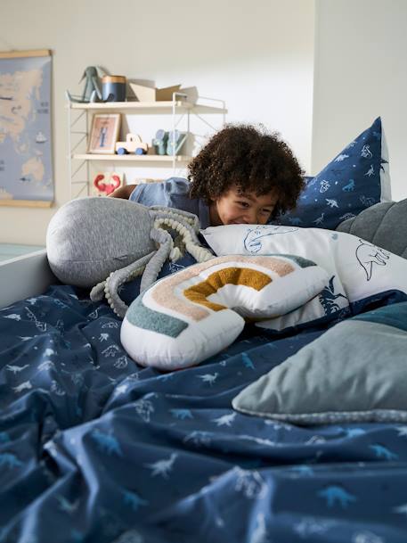 Parure housse de couette enfant et taie d'oreiller HELLO DINOS écru / vert 3 - vertbaudet enfant 