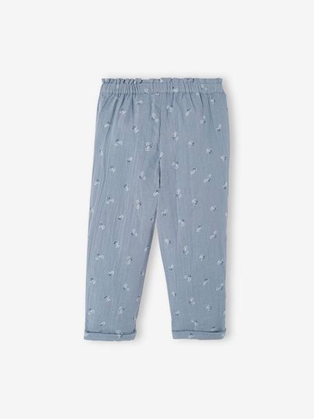 Pantacourt fille en gaze de coton anthracite+bleu+corail 8 - vertbaudet enfant 