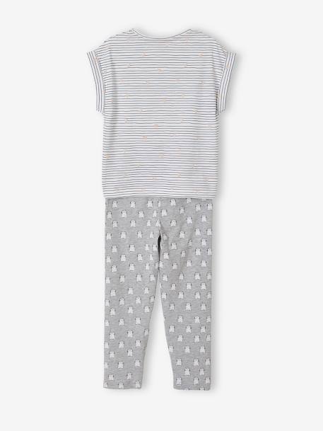 T-shirt + short + pantalon pyjama fille Lot blanc rayé 6 - vertbaudet enfant 